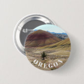 Oregon geschilderd heuvellandschap ronde button 5,7 cm (Voorkant /achterkant)