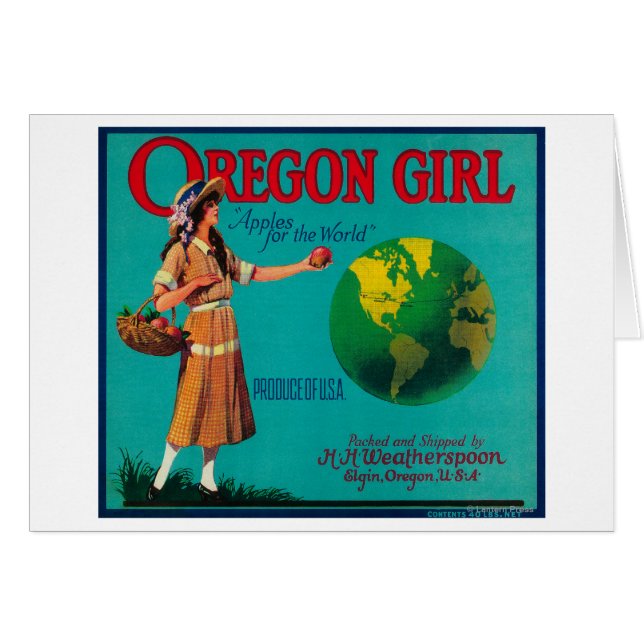 Oregon Girl Apple Crate LabelElgin, OU (Devant horizontal)