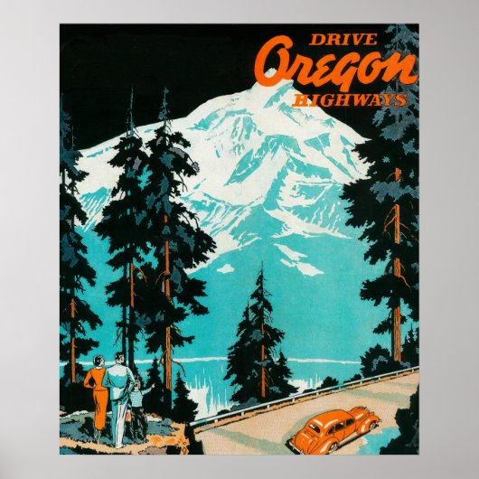 Oregon Highways Adverteren Poster (Voorkant)