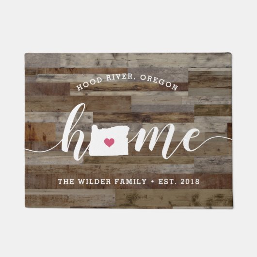 Oregon Home State Personalized Wood Kijk uit Deurmat (Voorkant)