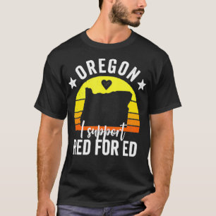 Oregon I Support Red for Ed Protest verfijnd T-shirt