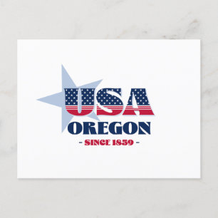 Oregon in rood, wit en blauw Briefkaart
