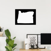 Oregon in wit en zwart poster (Thuiskantoor)
