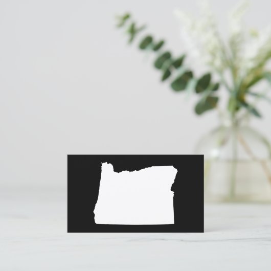Oregon in wit en zwart visitekaartje (Staand voorkant)
