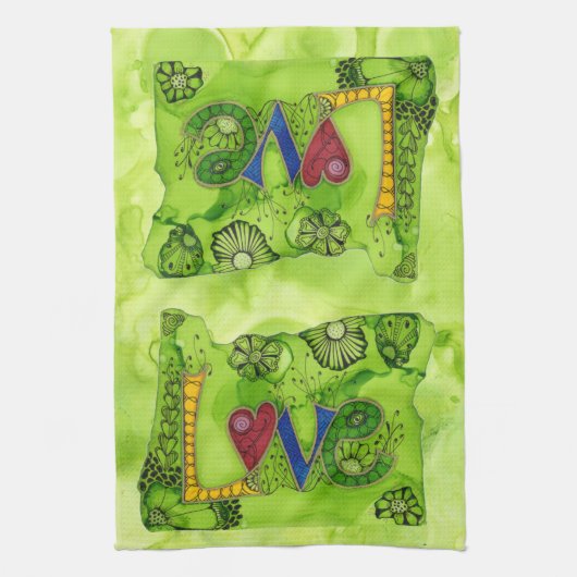 Oregon Liefde over fornuis Keukenhanddoek (Verticaal)