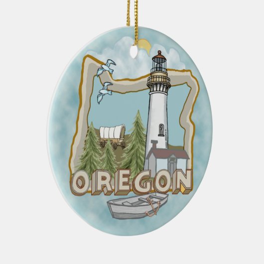 Oregon Lighthouse Ceramic Ornament (Rechts)