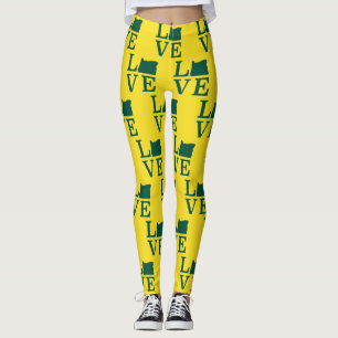 Oregon LOVE Green Leggings