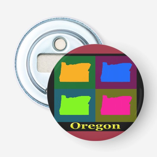 Oregon Map Button Flesopener (Voorkant)