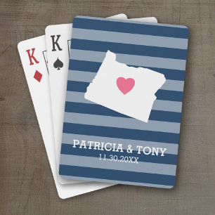 Oregon Map Home State Love met optioneel hart Speelkaarten