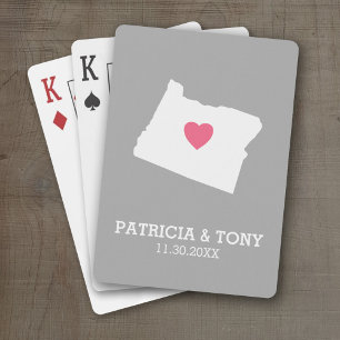 Oregon Map Home State Love met optioneel hart Speelkaarten