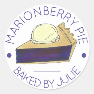 Oregon Marionberry Pie Slice gestreept door Homema Ronde Sticker