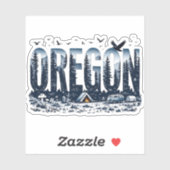 Oregon Nature Sticker | Oregon Camping Sticker (Feuille)