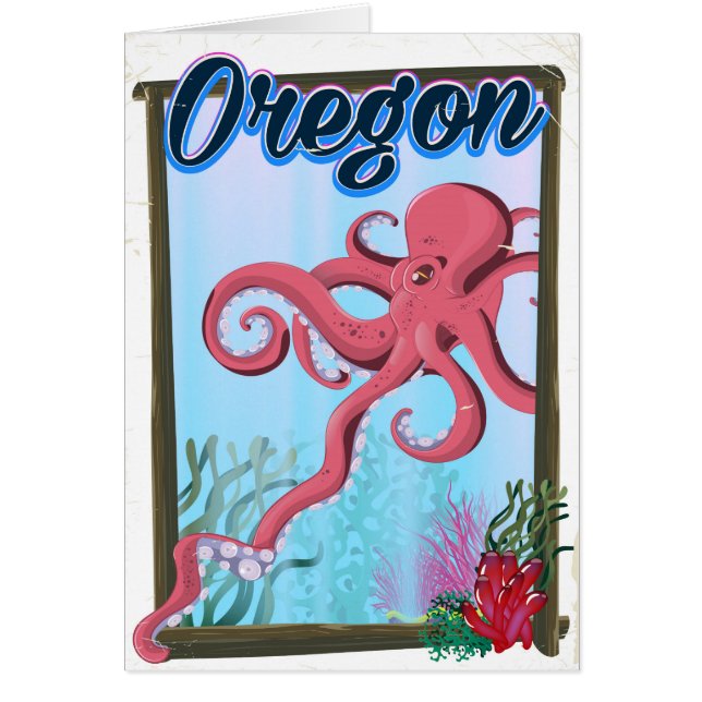 Oregon Octopus reisposter. (Voorkant)
