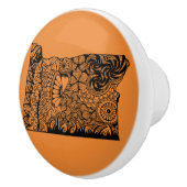 Oregon Oranje ladetrek Keramische Knop (Rechts)