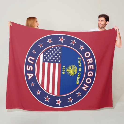 Oregon, Oregon sticker, telefooncel, canvas tas Fleece Deken (In situ)