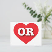 Oregon Red Heart - Ik hou van OR Briefkaart (Staand voorkant)