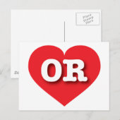 Oregon Red Heart - Ik hou van OR Briefkaart (Voorkant / Achterkant)