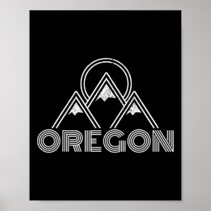 Oregon Retro Mountains Natuur Wandelsouve Poster