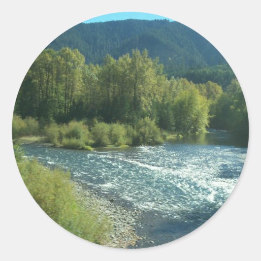 Oregon River Ronde Sticker (Voorkant)