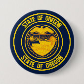 Oregon Round Emblem Ronde Button 7,6 Cm (Voorkant)