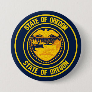 Oregon Round Emblem Ronde Button 7,6 Cm