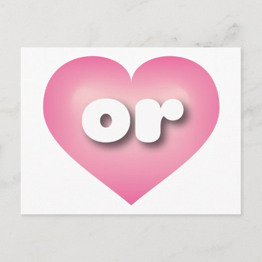 Oregon roze flade hart - Ik hou van Briefkaart (Voorkant)