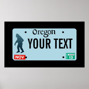 Oregon Sasquatch License Bord Poster
