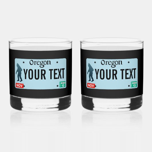 Oregon Sasquatch License Bord Whisky Glas (Voorkant)