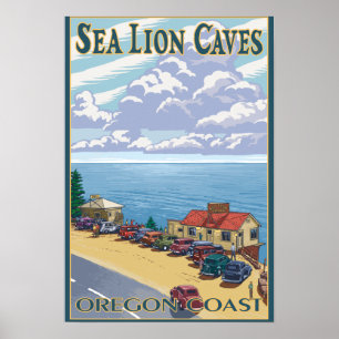 Oregon Sea Lion Caves Poster Vintage voyage