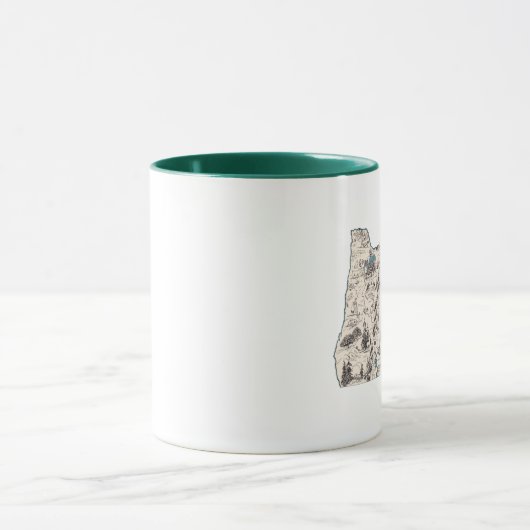 Oregon Shaped Antiek Chart  Afbeelding Map Mok (Midden)