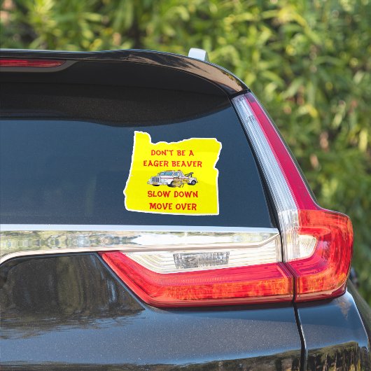 Oregon sleepwagen bever sticker (Auto Zijkant)