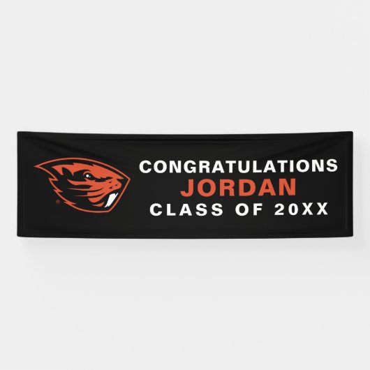 Oregon State Beavers | Beverkop Spandoek (Horizontaal)