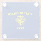 Oregon State Flag Design Decor Glazen Onderzetter (Achterkant)