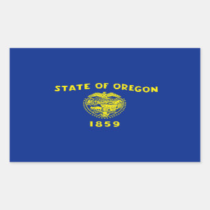 Oregon State Flag Design Rechthoekige Sticker