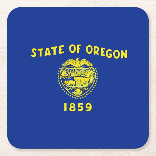 Oregon State Flag Design Vierkante Kartonnen Onderzetter (Voorkant)