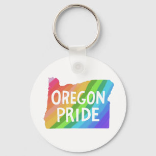 Oregon State Map Illustration RAINBOW PRIDE Sleutelhanger