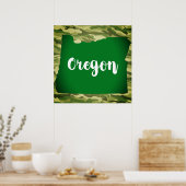 Oregon State Silhouette Camo Wall Poster (Keuken)