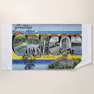 Oregon State USA Americana Retro Colorful Art Strandlaken