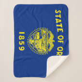 Oregon State Vlag Print Patriottisch Sherpa Deken (Voorkant)