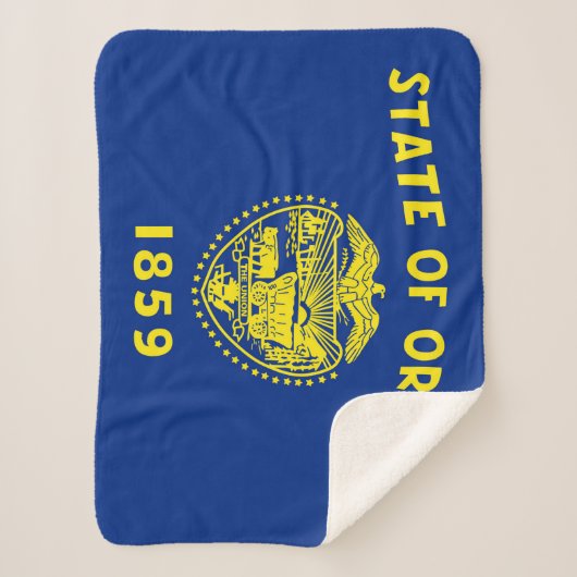 Oregon State Vlag Print Patriottisch Sherpa Deken (Voorkant)
