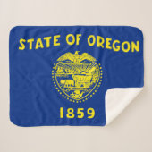 Oregon State Vlag Print Patriottisch Sherpa Deken (Voorkant (horizontaal))
