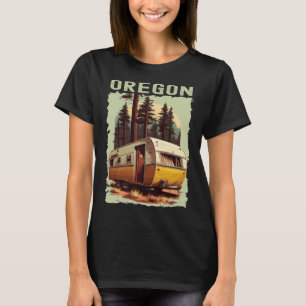 Oregon Sunset retro jaren 70 wandelcamping T-shirt