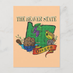 Oregon the Beaver state Lark Grape Briefkaart