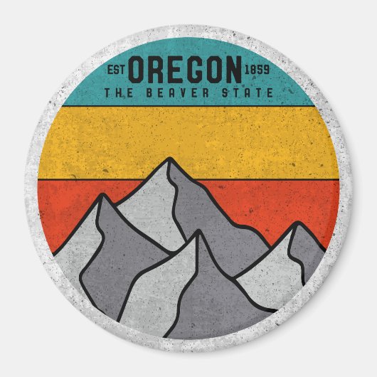 Oregon the Beaver State  Mountain Souvenir Magneet (Voorkant)