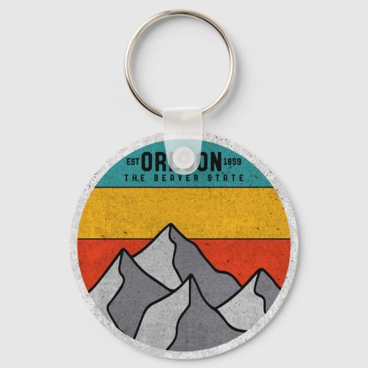 Oregon the Beaver State  Mountain Souvenir Sleutelhanger (Voorkant)
