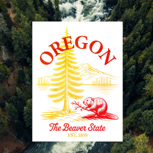 Oregon The Beaver State Opgericht in 1859 Briefkaart