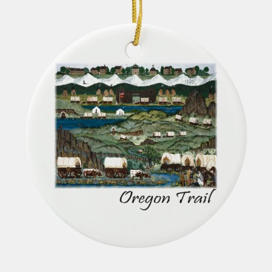 Oregon Trail Keramisch Ornament (Voorkant)