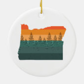 Oregon Tree Silhouette Keramisch Ornament (Achterkant)
