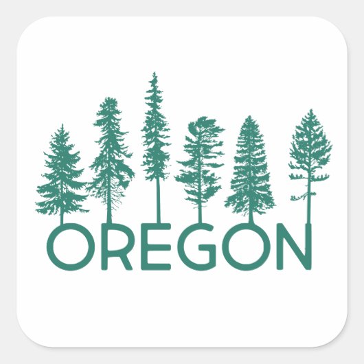 Oregon Trees Vierkante Sticker (Voorkant)