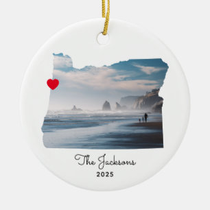 Oregon vakantiefoto Rode Hart Keramisch Ornament